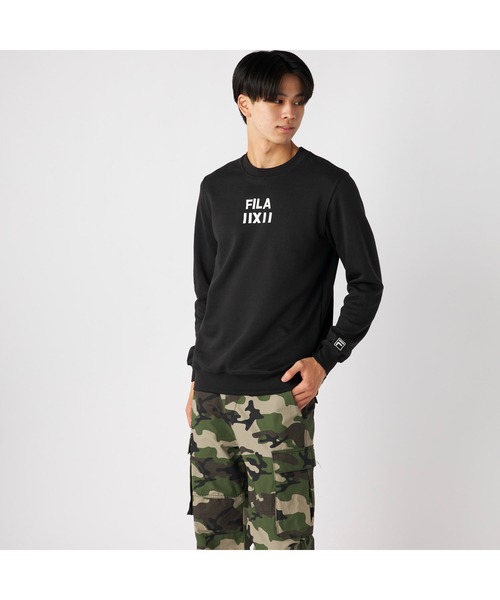 FILA(フィラ)の「FILA フィラ 裏パイル 裏起毛 スウェット トレーナー(スウェット・メンズ・ブラック/杢グレー/ネイビー・L/LL/M)」の5枚目の写真