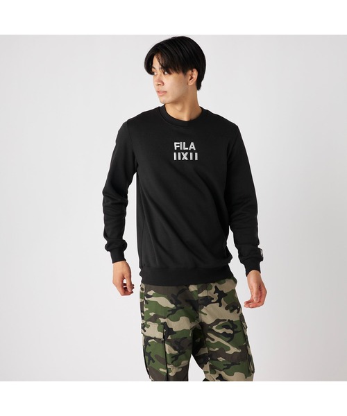FILA(フィラ)の「FILA フィラ 裏パイル 裏起毛 スウェット トレーナー(スウェット・メンズ・ブラック/杢グレー/ネイビー・L/LL/M)」の6枚目の写真