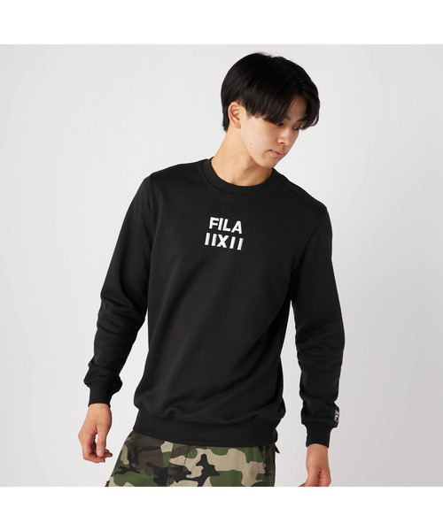 FILA(フィラ)の「FILA フィラ 裏パイル 裏起毛 スウェット トレーナー(スウェット・メンズ・ブラック/杢グレー/ネイビー・L/LL/M)」の4枚目の写真