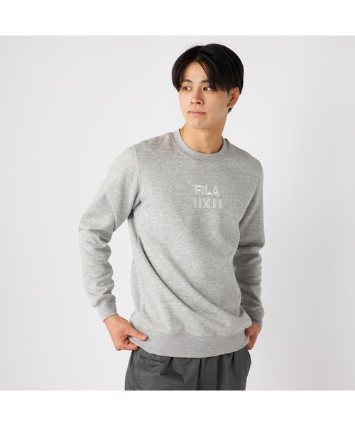 FILA(フィラ)の「FILA フィラ 裏パイル 裏起毛 スウェット トレーナー(スウェット・メンズ・ブラック/杢グレー/ネイビー・L/LL/M)」の9枚目の写真