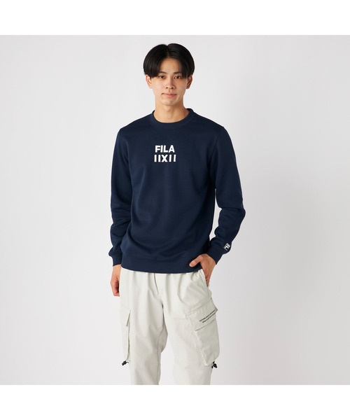 FILA(フィラ)の「FILA フィラ 裏パイル 裏起毛 スウェット トレーナー(スウェット・メンズ・ブラック/杢グレー/ネイビー・L/LL/M)」の16枚目の写真