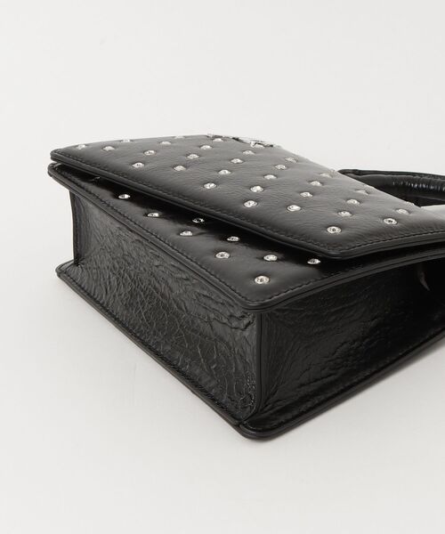 PRANK PROJECT（プランクプロジェクト）の「ロゴプレートラインストーンミニサッチェルバッグ/Logo Plate Line Stone Mini Satchel Bag（ショルダーバッグ・レディース・ブラック・FREE）」の3枚目の写真