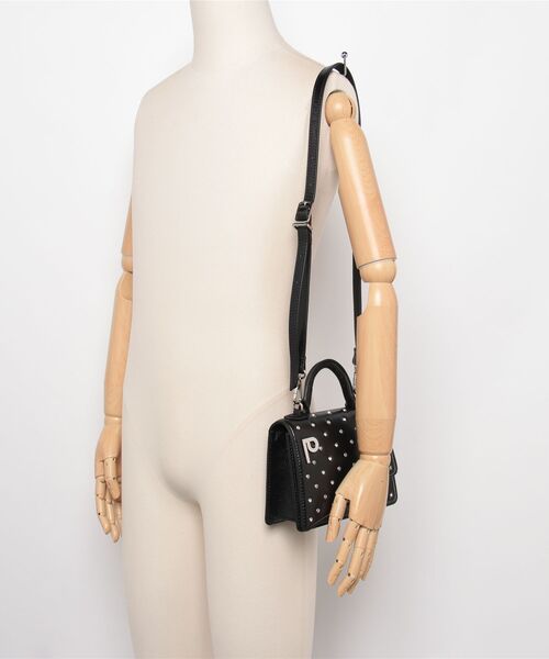 PRANK PROJECT（プランクプロジェクト）の「ロゴプレートラインストーンミニサッチェルバッグ/Logo Plate Line Stone Mini Satchel Bag（ショルダーバッグ・レディース・ブラック・FREE）」の5枚目の写真