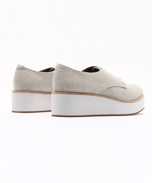 Jeffrey Campbell（ジェフリーキャンベル）の「キャンパス生地レースアップローファー（ローファー・レディース・ネイビー/ライトグレー・36/37/38/35/39）」の5枚目の写真