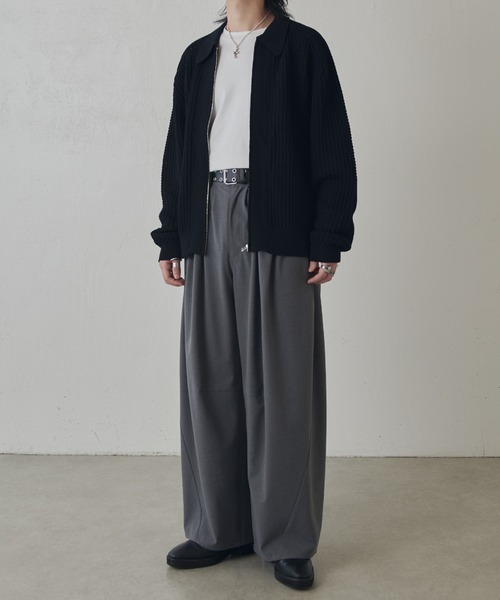 Lui's（ルイス）の「リリーヤーンジップニットブルゾン（ニット/セーター・メンズ・グリーン/ブラック・FREE）」の7枚目の写真