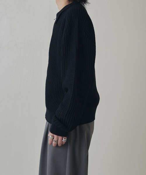 Lui's（ルイス）の「リリーヤーンジップニットブルゾン（ニット/セーター・メンズ・グリーン/ブラック・FREE）」の5枚目の写真