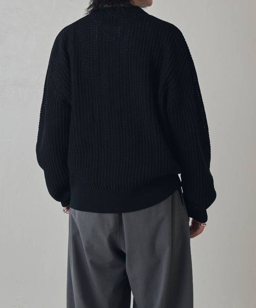 Lui's（ルイス）の「リリーヤーンジップニットブルゾン（ニット/セーター・メンズ・グリーン/ブラック・FREE）」の6枚目の写真