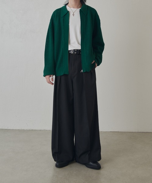 Lui's（ルイス）の「リリーヤーンジップニットブルゾン（ニット/セーター・メンズ・グリーン/ブラック・FREE）」の13枚目の写真