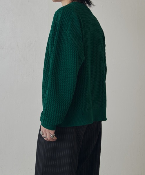 Lui's（ルイス）の「リリーヤーンジップニットブルゾン（ニット/セーター・メンズ・グリーン/ブラック・FREE）」の11枚目の写真