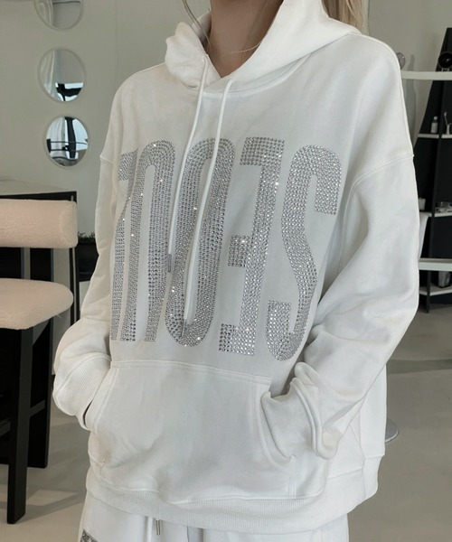 KsG(ケーエスジー)の「ビッグロゴラインストーンパーカー(パーカー・レディース・グレー/ブラック/ホワイト・SMALL/MEDIUM)」の17枚目の写真