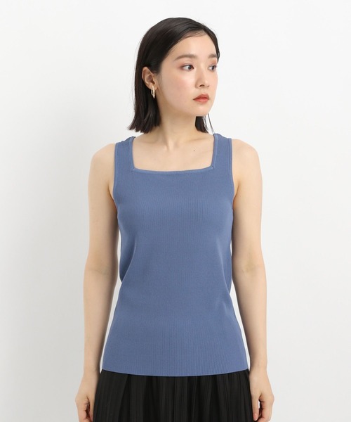 Andemiu（アンデミュウ）の「2WAYニットノースリーブ645332（タンクトップ・レディース・ブラック/オフホワイト/ブルーグレー/モカ・FREE）」の11枚目の写真