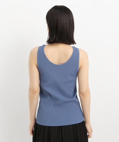 Andemiu（アンデミュウ）の「2WAYニットノースリーブ645332（タンクトップ・レディース・ブラック/オフホワイト/ブルーグレー/モカ・FREE）」の13枚目の写真