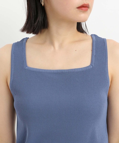 Andemiu（アンデミュウ）の「2WAYニットノースリーブ645332（タンクトップ・レディース・ブラック/オフホワイト/ブルーグレー/モカ・FREE）」の14枚目の写真