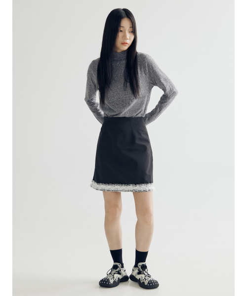 BOMNAL BOUTIQUE（ボムナルブティック）の「レーススカート _ ホワイト/ブラック（スカート・レディース・その他・SMALL/MEDIUM）」の2枚目の写真