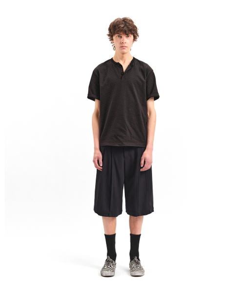 POKER FACE（ポーカーフェイス）の「STRIPE HENLEY NECK T-SHIRTS VINTAGE BROWN（Tシャツ/カットソー・レディース・その他・1/2/3）」の4枚目の写真
