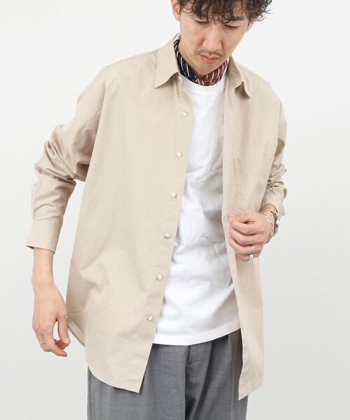 THOMAS MASON(トーマス メイソン)の「《45th Limited Edition》【THOMAS MASON】レギュラーシャツ 26SS(シャツ/ブラウス・メンズ・ベージュ/ブルー系その他/ホワイト・S/L/M)」の2枚目の写真