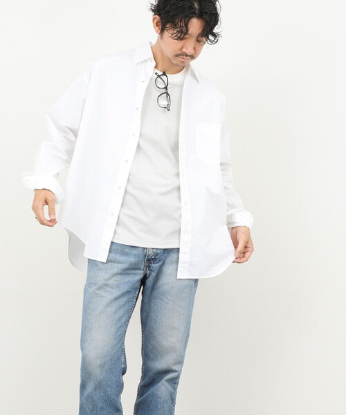 THOMAS MASON(トーマス メイソン)の「《45th Limited Edition》【THOMAS MASON】レギュラーシャツ 26SS(シャツ/ブラウス・メンズ・ベージュ/ブルー系その他/ホワイト・S/L/M)」の10枚目の写真