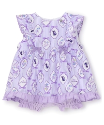 アナスイミニ　ANNA SUI mini パープル　紫色 猫　花　ロンパース ANNA SUI mini - 【ANNA SUI mini】2WAY ロンパース 50-70cm 猫の通販