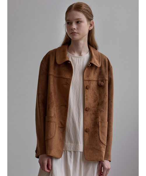 BEMUSE MANSION(ビミューズマンション)の「Suede single jacket - Brown(テーラードジャケット・レディース・ブラウン・FREE)」の2枚目の写真