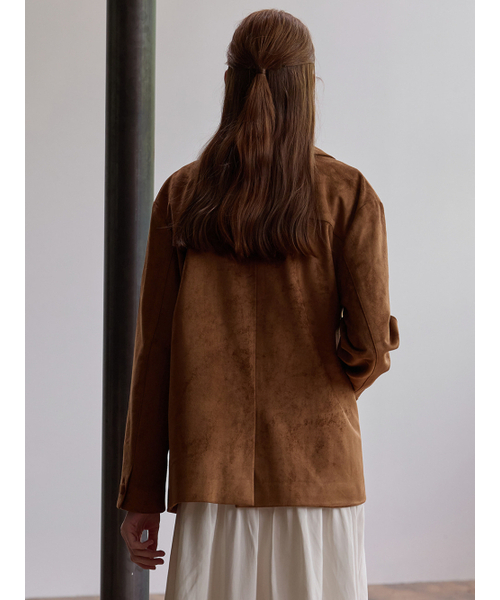 BEMUSE MANSION(ビミューズマンション)の「Suede single jacket - Brown(テーラードジャケット・レディース・ブラウン・FREE)」の3枚目の写真