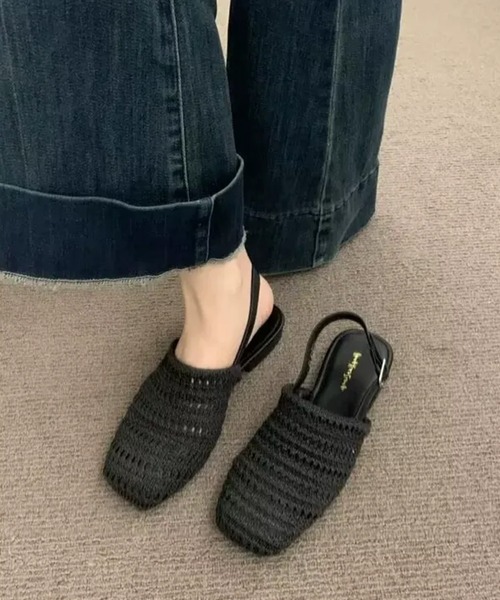 c.u.l（シーユーエル）の「クロシェ メッシュ バックストラップ サンダル culs183（サンダル・レディース・ブラック/ベージュ/アイボリー・37/36/39/38）」の3枚目の写真