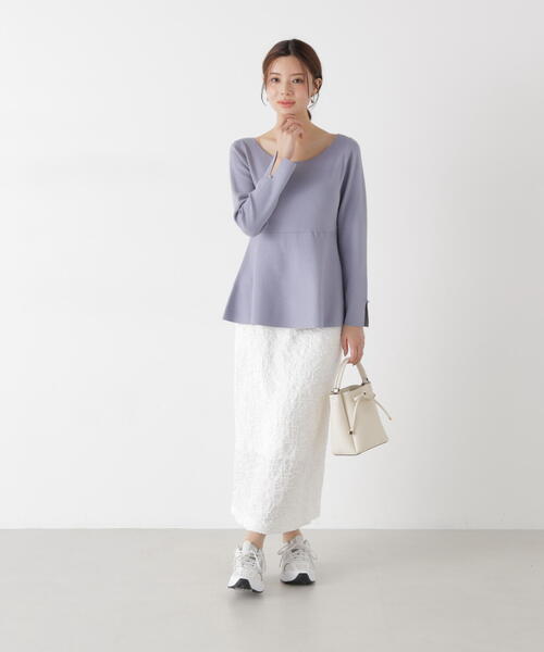 a/mie（アミー）の「＜ａ＞ジャガードナロースカート / 1216129201（スカート・レディース・ホワイト/ブラック・MEDIUM/P/S）」の9枚目の写真