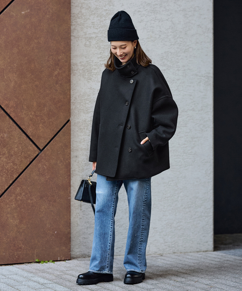 FRAMeWORK(フレームワーク)の「≪追加≫メルトンコクーンコート3(その他アウター・レディース・ブラック/キャメル・36/38)」の3枚目の写真