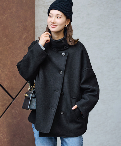 FRAMeWORK(フレームワーク)の「≪追加≫メルトンコクーンコート3(その他アウター・レディース・ブラック/キャメル・36/38)」の6枚目の写真