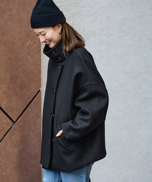 FRAMeWORK(フレームワーク)の「≪追加≫メルトンコクーンコート3(その他アウター・レディース・ブラック/キャメル・36/38)」の7枚目の写真