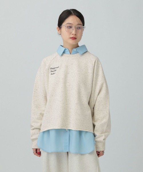 LEPSIM(レプシィム)の「ネップ裏毛ショートプルオーバー 639332(スウェット・レディース・チャコールグレー/杢グレー/オフホワイト・FREE)」の4枚目の写真