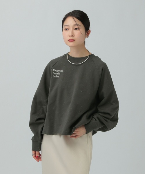 LEPSIM(レプシィム)の「ネップ裏毛ショートプルオーバー 639332(スウェット・レディース・チャコールグレー/杢グレー/オフホワイト・FREE)」の10枚目の写真