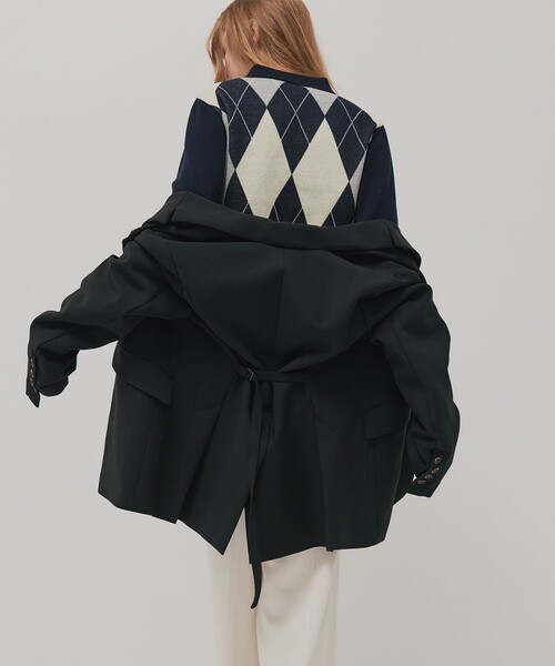 PUBLIC TOKYO（パブリックトウキョウ）の「アーガイルショートカーディガン（カーディガン/ボレロ・レディース・ピンク/ネイビー・FREE）」の3枚目の写真