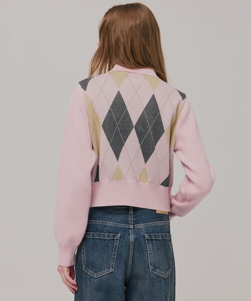 PUBLIC TOKYO（パブリックトウキョウ）の「アーガイルショートカーディガン（カーディガン/ボレロ・レディース・ピンク/ネイビー・FREE）」の16枚目の写真