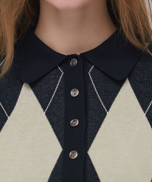 PUBLIC TOKYO（パブリックトウキョウ）の「アーガイルショートカーディガン（カーディガン/ボレロ・レディース・ピンク/ネイビー・FREE）」の18枚目の写真