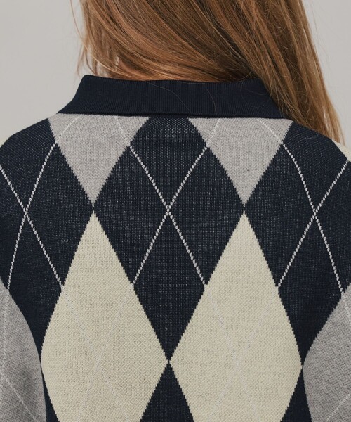 PUBLIC TOKYO（パブリックトウキョウ）の「アーガイルショートカーディガン（カーディガン/ボレロ・レディース・ピンク/ネイビー・FREE）」の19枚目の写真