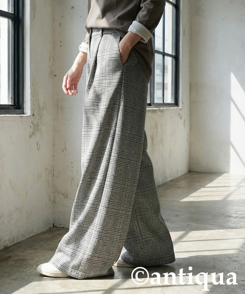 antiqua（アンティカ）の「チェック柄 ワイドパンツ（その他パンツ・レディース・ブラック・LARGE/MEDIUM）」の6枚目の写真