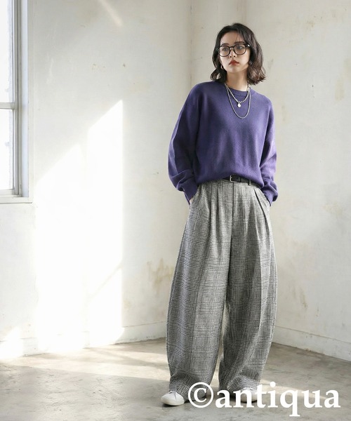 antiqua（アンティカ）の「チェック柄 ワイドパンツ（その他パンツ・レディース・ブラック・LARGE/MEDIUM）」の8枚目の写真