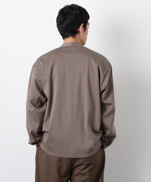 NANO universe(ナノユニバース)の「「FORMAL JERSEY」ノーカラーカーディガン(カーディガン/ボレロ・メンズ・グリーン系その他4/ブラック・L/M)」の10枚目の写真