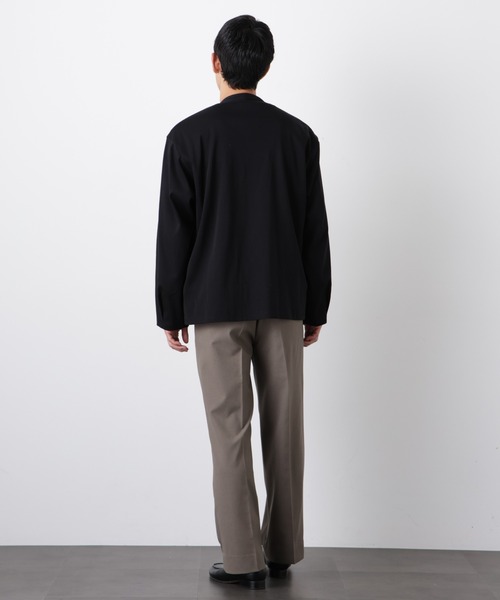 NANO universe(ナノユニバース)の「「FORMAL JERSEY」ノーカラーカーディガン(カーディガン/ボレロ・メンズ・グリーン系その他4/ブラック・L/M)」の14枚目の写真