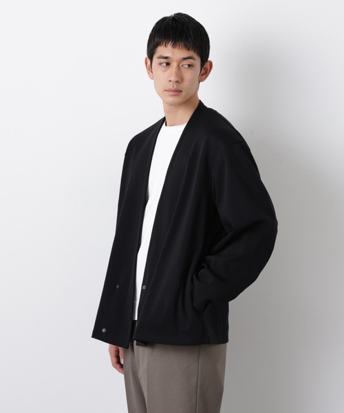 NANO universe(ナノユニバース)の「「FORMAL JERSEY」ノーカラーカーディガン(カーディガン/ボレロ・メンズ・グリーン系その他4/ブラック・L/M)」の16枚目の写真