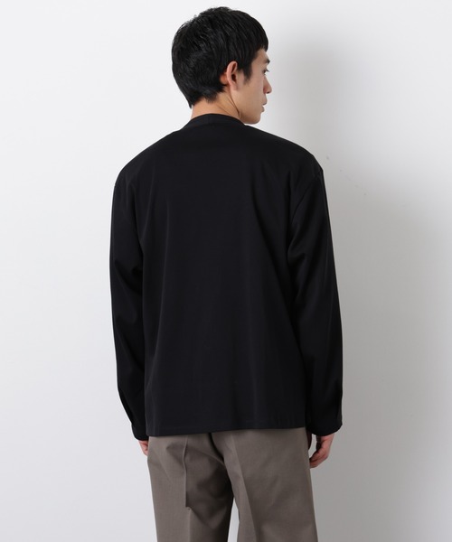 NANO universe(ナノユニバース)の「「FORMAL JERSEY」ノーカラーカーディガン(カーディガン/ボレロ・メンズ・グリーン系その他4/ブラック・L/M)」の17枚目の写真