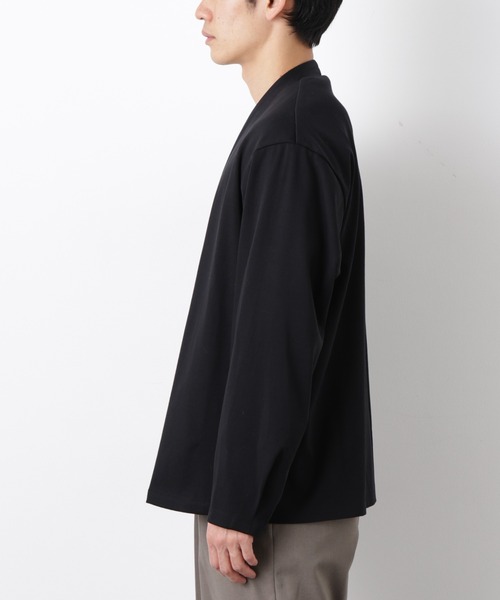 NANO universe(ナノユニバース)の「「FORMAL JERSEY」ノーカラーカーディガン(カーディガン/ボレロ・メンズ・グリーン系その他4/ブラック・L/M)」の18枚目の写真