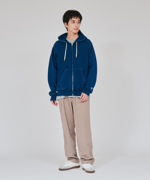 Champion（チャンピオン）の「【Champion/チャンピオン】メンズ リバースウィーブ(R) ジップフーデットスウェットシャツ（パーカー・メンズ・インディゴブルー/ブラック系その他・X-LARGE/LARGE/MEDIUM）」の4枚目の写真