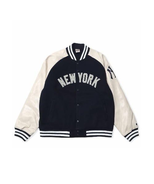 Fanatics(ファナティクス)の「ファナティクス【Fanatics】‐ ニューヨーク ヤンキース メルトンジャケット【New York Yankees PU MELTON JACKET ML2325FW0002】(スタジャン・メンズ・ネイビー・X-LARGE)」の1枚目の写真