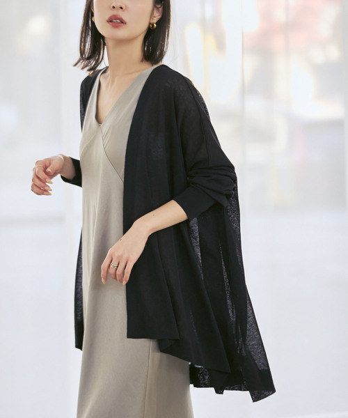 Noble（ノーブル）の「《WEB限定追加》18Gシアーカーディガン（カーディガン/ボレロ・レディース・ライトグレー/モカ/ブラック・FREE）」の4枚目の写真