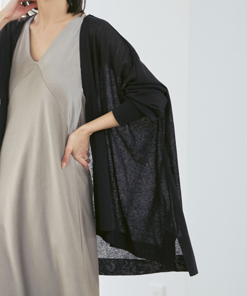 Noble（ノーブル）の「《WEB限定追加》18Gシアーカーディガン（カーディガン/ボレロ・レディース・ライトグレー/モカ/ブラック・FREE）」の5枚目の写真