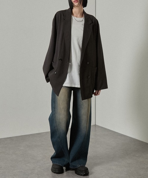 Alfred Alex（アルフレッドアレックス）の「【Alfred Alex】ヴィンテージライク 3D バギー フレアデニムパンツ【セットアップ対応】（デニムパンツ・メンズ・インディゴブルー/グレー系/ブラック/ブラック系・S/L/M）」の14枚目の写真