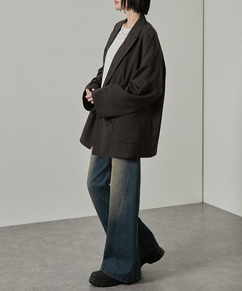 Alfred Alex（アルフレッドアレックス）の「【Alfred Alex】ヴィンテージライク 3D バギー フレアデニムパンツ【セットアップ対応】（デニムパンツ・メンズ・インディゴブルー/グレー系/ブラック/ブラック系・S/L/M）」の15枚目の写真