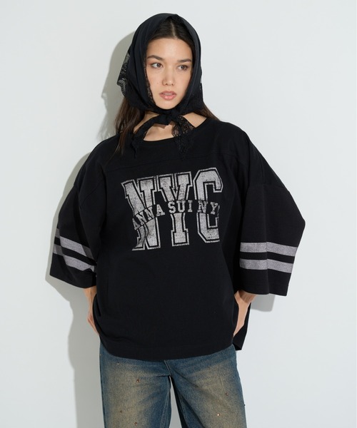 anna sui nyc(アナ スイ エヌ ワイ シー)の「ワッフルロングスリーブTシャツ(Tシャツ/カットソー・レディース・ホワイト/ラベンダー/ブラック・FREE)」の2枚目の写真