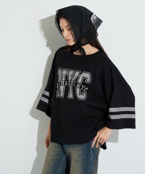 anna sui nyc(アナ スイ エヌ ワイ シー)の「ワッフルロングスリーブTシャツ(Tシャツ/カットソー・レディース・ホワイト/ラベンダー/ブラック・FREE)」の4枚目の写真
